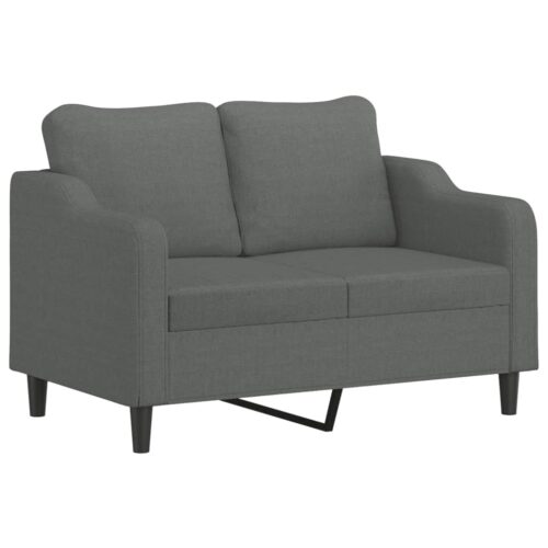 2-Piece Sofa Set with Cushions Dark Grey Fabric - Image 3