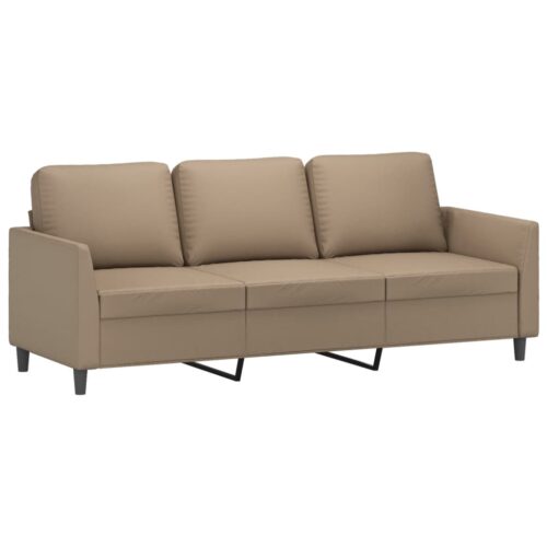 2-Piece Sofa Set with Cushions Cappuccino Faux Leather - Image 4