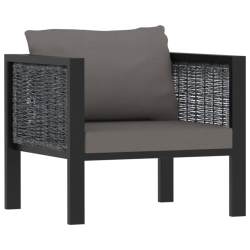 6-Piece Garden Lounge Set with Cushions Poly Rattan Wicker Outdoor Patio Furniture Anthracite - Image 6