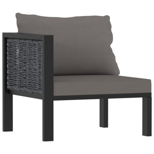 6-Piece Garden Lounge Set with Cushions Poly Rattan Wicker Outdoor Patio Furniture Anthracite - Image 8