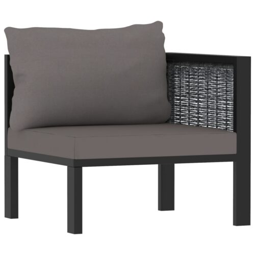 6-Piece Garden Lounge Set with Cushions Poly Rattan Wicker Outdoor Patio Furniture Anthracite - Image 9