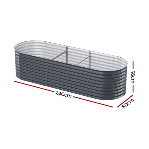 Green Fingers Garden Bed 240X80X56cm Oval Planter Box - Image 2