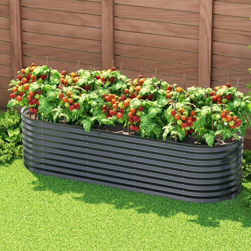 Green Fingers Garden Bed 240X80X56cm Oval Planter Box - Image 5