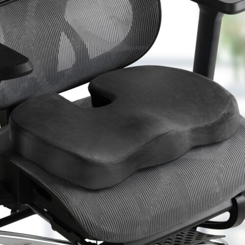 Giselle Bedding Seat Cushion Memory Foam Pillow Back Pain Relief Chair Pad Black - Image 8