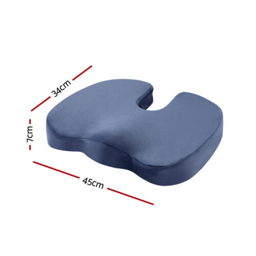 Giselle Bedding Seat Cushion Memory Foam Pillow Back Pain Relief Chair Pad Blue - Image 3