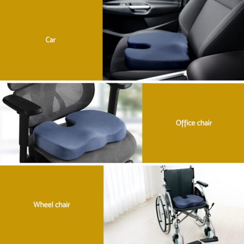 Giselle Bedding Seat Cushion Memory Foam Pillow Back Pain Relief Chair Pad Blue - Image 7