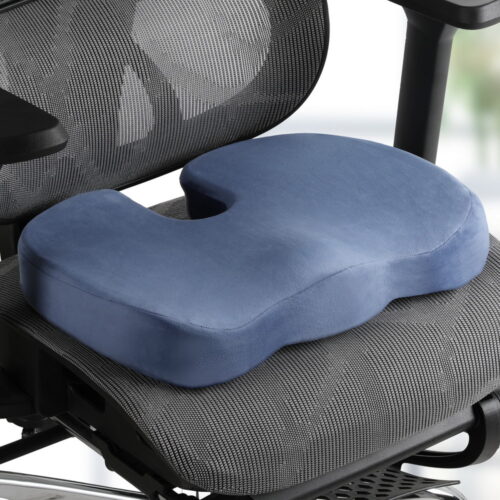 Giselle Bedding Seat Cushion Memory Foam Pillow Back Pain Relief Chair Pad Blue - Image 8