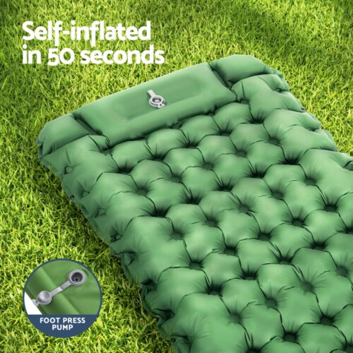 Weisshorn Self Inflating Mattress Camping Sleeping Mat Air Bed Pad Single Pillow - Image 5