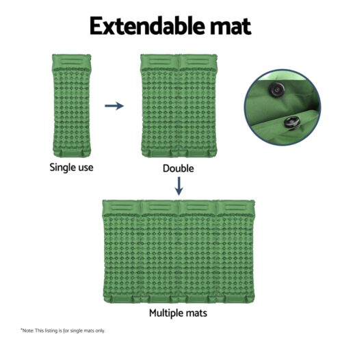Weisshorn Self Inflating Mattress Camping Sleeping Mat Air Bed Pad Single Pillow - Image 7