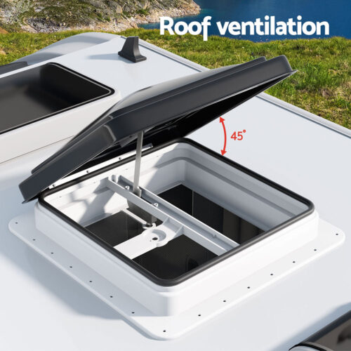 Weisshorn Caravan Roof Vent Hatch RV Skylight Motorhome Camper 350x350mm Black - Image 5