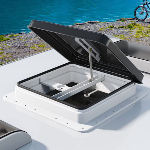 Weisshorn Caravan Roof Vent Hatch RV Skylight Motorhome Camper 350x350mm Black - Image 8