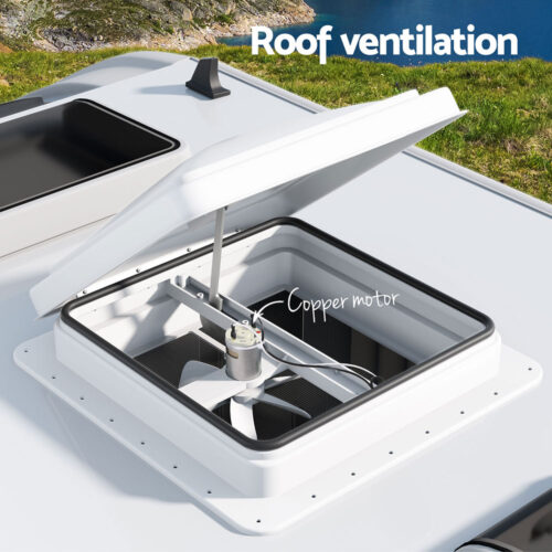 Weisshorn Caravan Roof Vent Fan Air Exhaust Hatch 12V RV Motorhome Camper White - Image 5