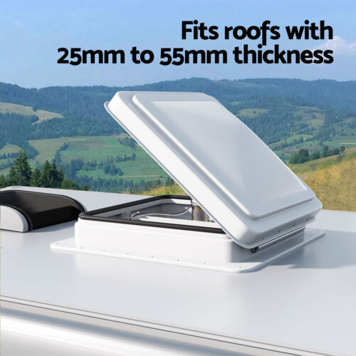Weisshorn Caravan Roof Vent Fan Air Exhaust Hatch 12V RV Motorhome Camper White - Image 6