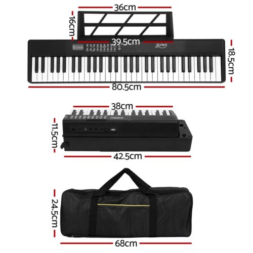 Alpha 61 Keys Foldable Electronic Piano Keyboard Digital Electric w/ Carry Bag - Image 3