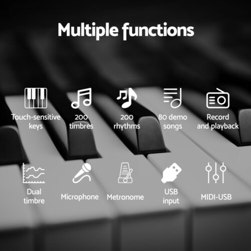 Alpha 61 Keys Foldable Electronic Piano Keyboard Digital Electric w/ Carry Bag - Image 6