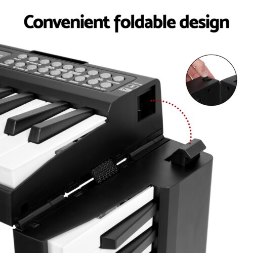 Alpha 61 Keys Foldable Electronic Piano Keyboard Digital Electric w/ Carry Bag - Image 7