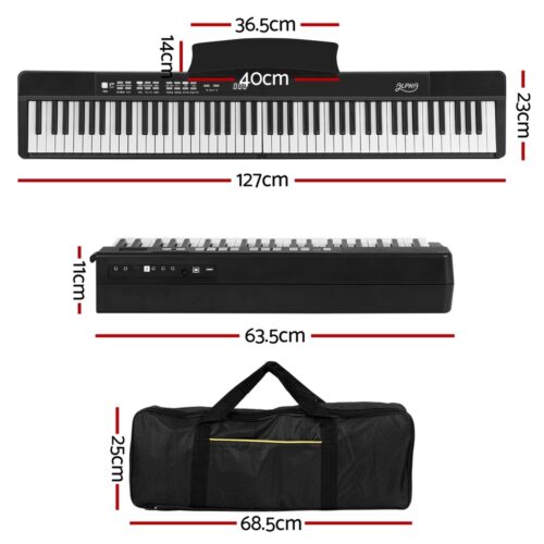 Alpha 88 Keys Foldable Electronic Piano Keyboard Digital Electric w/ Carry Bag - Image 3