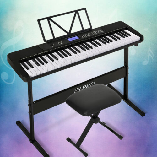 Alpha 61 Keys Electronic Piano Keyboard Digital Electric w/ Stand Stool Touch - Image 7