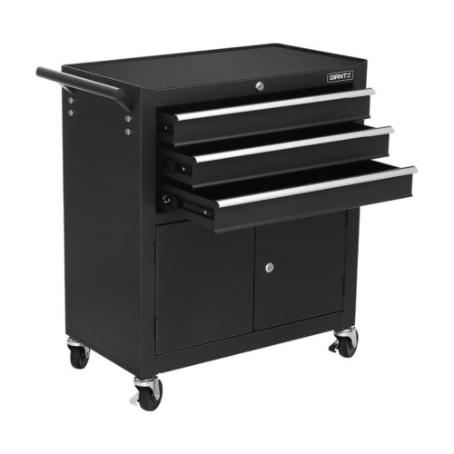 Giantz 3 Drawer Tool Box Chest Cabinet Toolbox Storage Garage Organiser Wheels - Image 3