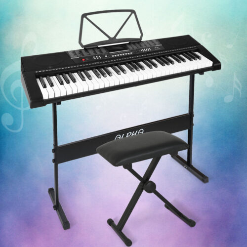 Alpha 61 Keys Electronic Piano Keyboard Digital Electric w/ Stand Stool Speaker - Image 7