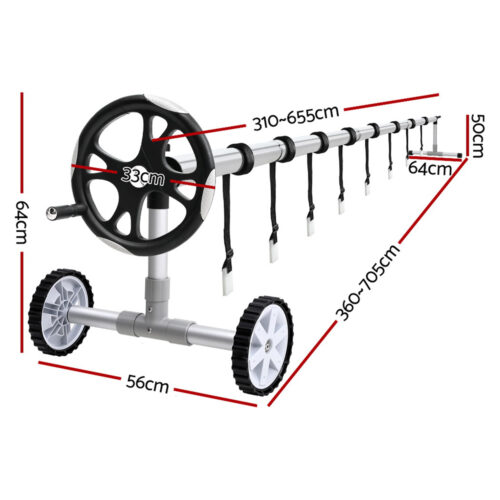 Aqua Buddy Pool Cover Roller 6.55m Adjustable Swimming Pool Solar Blanket Reel - Image 2