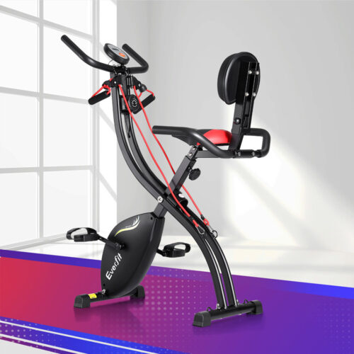 Everfit Folding Exercise Bike Magnetic X-Bike Indoor Cycling Resistance Rope - Image 7