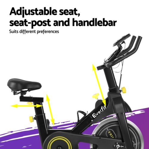 Everfit Spin Bike Exercise Bike Cardio Gym Bluetooth APP Connectable - Image 5