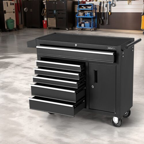Giantz 6 Drawer Tool Box Chest Cabinet Toolbox Storage Garage Organiser Wheels - Image 7