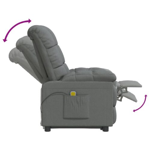 Massage Chair Dark Grey Fabric - Image 7