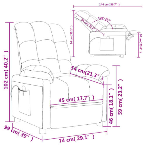 Massage Chair Dark Grey Fabric - Image 11