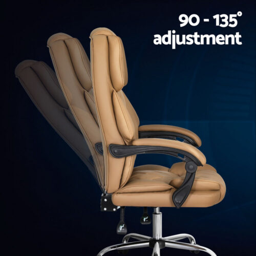 Artiss Executive Office Chair Leather Recliner Espresso - Image 5