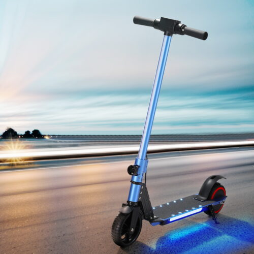 Electric Scooter 130W 16KM/H LED Light Folding Portable Riding Commuter Blue - Image 7