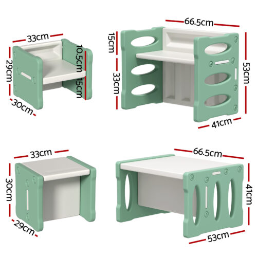 Keezi 3PCS Kids Table and Chairs Set HDPE - Image 2