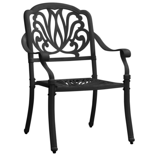 3-Piece Bistro Set Cast Aluminium Black - Image 4