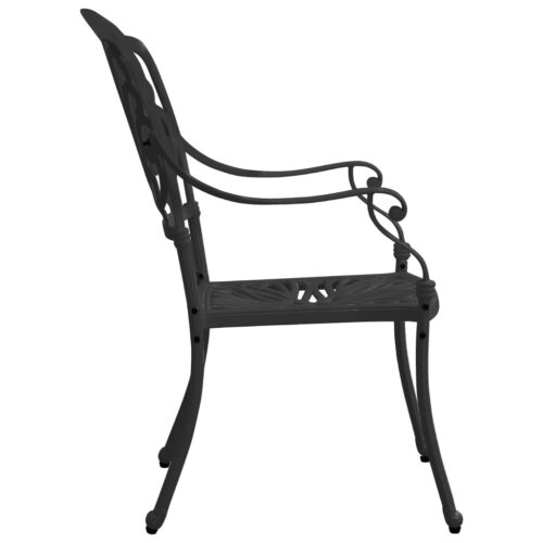 3-Piece Bistro Set Cast Aluminium Black - Image 6