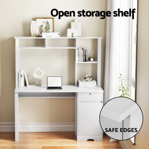 Artiss Computer Desk Office Study Desks Table Drawer Bookshelf Cabinet - Image 5