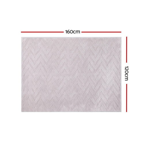 Artiss Rug 120x160cm Area Rug Washable Mat Large Carpet Microfiber Ripple - Image 2