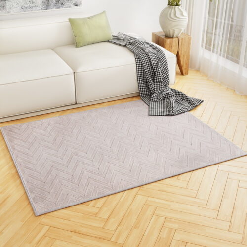 Artiss Rug 120x160cm Area Rug Washable Mat Large Carpet Microfiber Ripple - Image 5