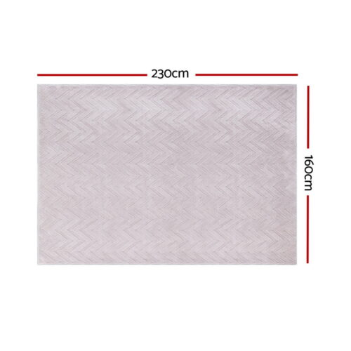 Artiss Rug 160x230cm Area Rug Washable Mat Large Carpet Microfiber Ripple - Image 2