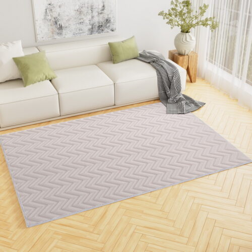 Artiss Rug 160x230cm Area Rug Washable Mat Large Carpet Microfiber Ripple - Image 5