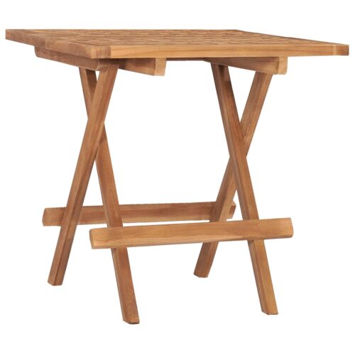 3-Piece Folding Outdoor Dining Set Garden Patio Bistro Chairs Solid Teak Wood - Image 3