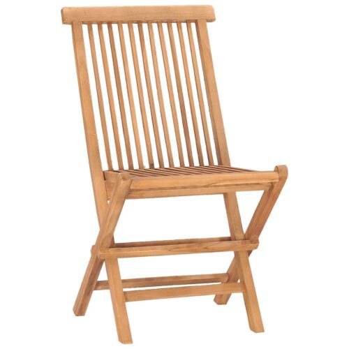 3-Piece Folding Outdoor Dining Set Garden Patio Bistro Chairs Solid Teak Wood - Image 7