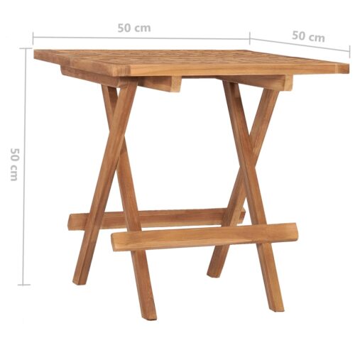 3-Piece Folding Outdoor Dining Set Garden Patio Bistro Chairs Solid Teak Wood - Image 10