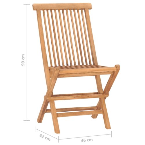 3-Piece Folding Outdoor Dining Set Garden Patio Bistro Chairs Solid Teak Wood - Image 11