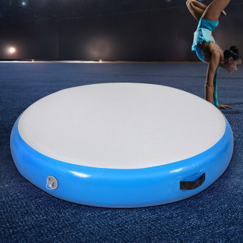 Everfit 1m Air Track Spot Inflatable Gymnastics Tumbling Mat Round Blue - Image 7