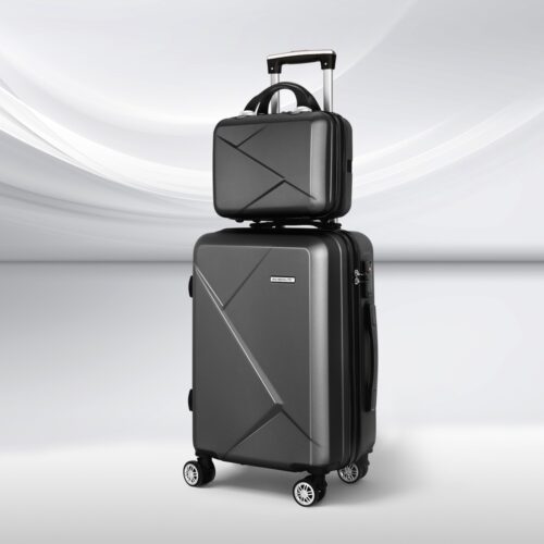 Wanderlite 2Set 20 Inch Luggage Case with 12 Inch Handheld Luggage Box Hard Shell Travel Suitcase TSA Lock Black - Image 7