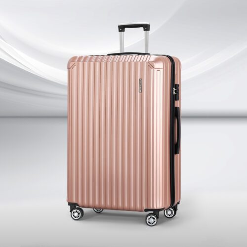 Wanderlite 28-inch Luggage Set with TSA Lock ABS Hard Shell Travel Suitcase Organiser Luggage Case Rose Gold - Image 7