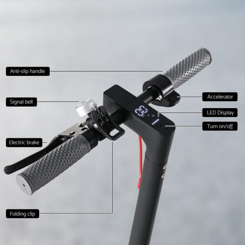 Electric Scooter 500W 25KM/H Folding Portable Riding For Adults Commuter Black - Image 5