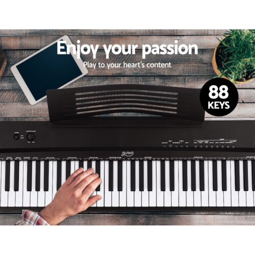 Alpha 88 Keys Electronic Piano Keyboard Digital Electric w/ Stand Stool Pedal - Image 4