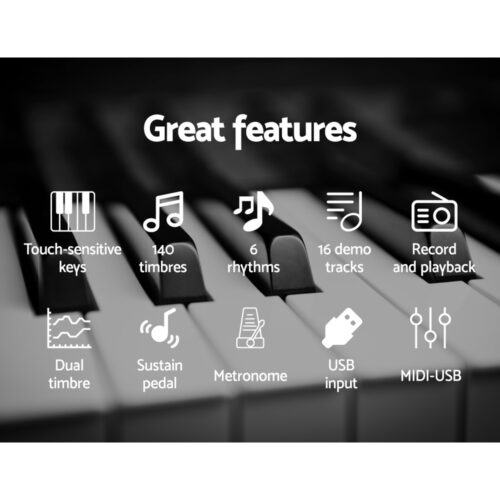 Alpha 88 Keys Electronic Piano Keyboard Digital Electric w/ Stand Stool Pedal - Image 5